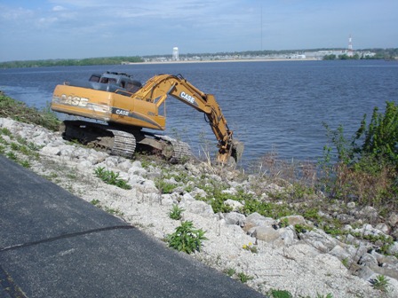 Backhoe Working in Water